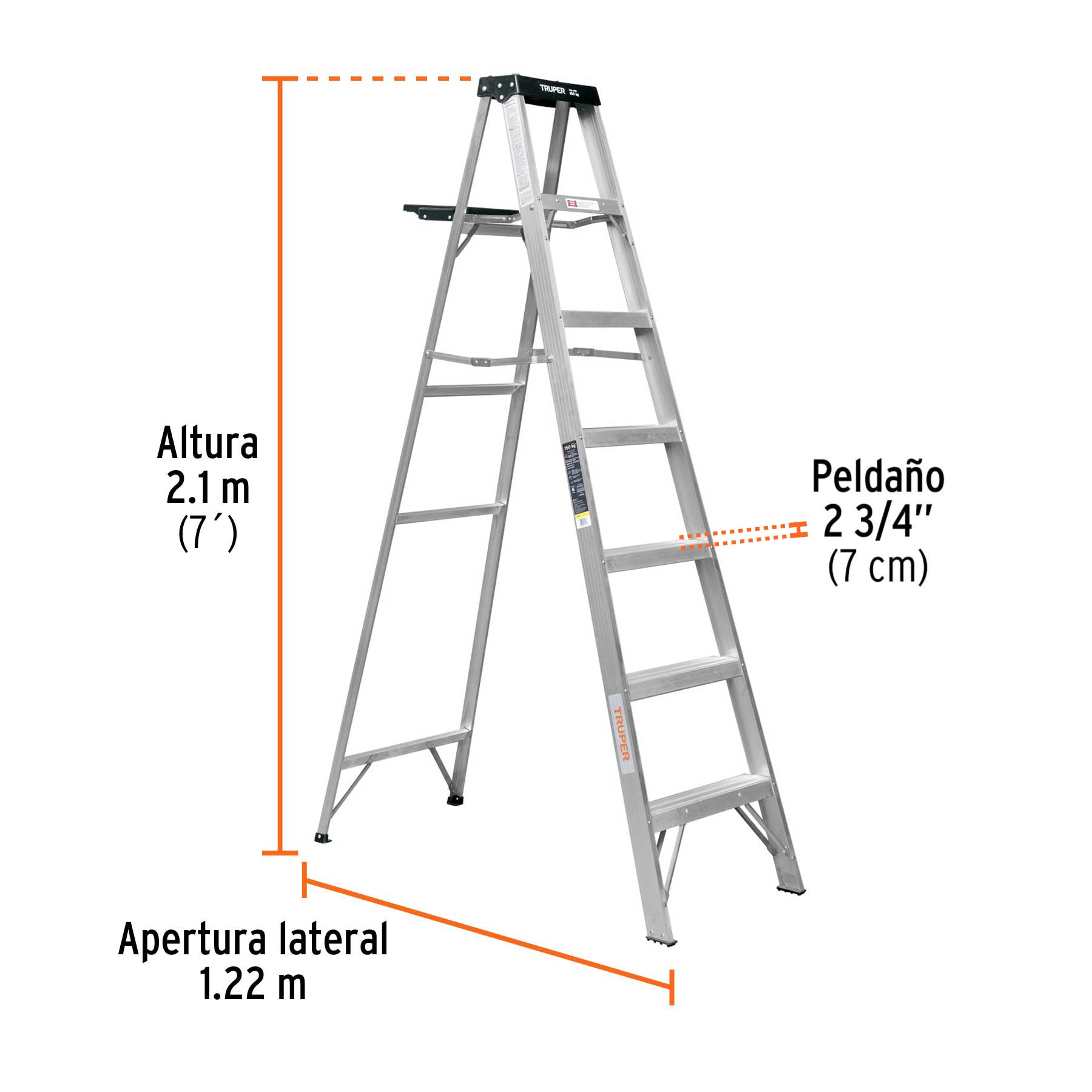 Truper EST-36 Escalera recta Tipo III 36 peldaños | Ferrenacional