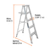 Truper ESTA-34 Escalera de tijera aluminio tipo III 4 peldaños | Ferrenacional