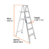 Truper ESTA-35 Escalera de tijera aluminio tipo III 5 escalones | Ferrenacional