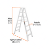 Truper ESTD-26 Escalera de tijera doble, tipo ll, 6 escalones | Ferrenacional