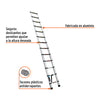 Escalera telescópica,13 peldaños, tipo II, capacidad 102kg Truper ESTE-213 | Ferrenacional
