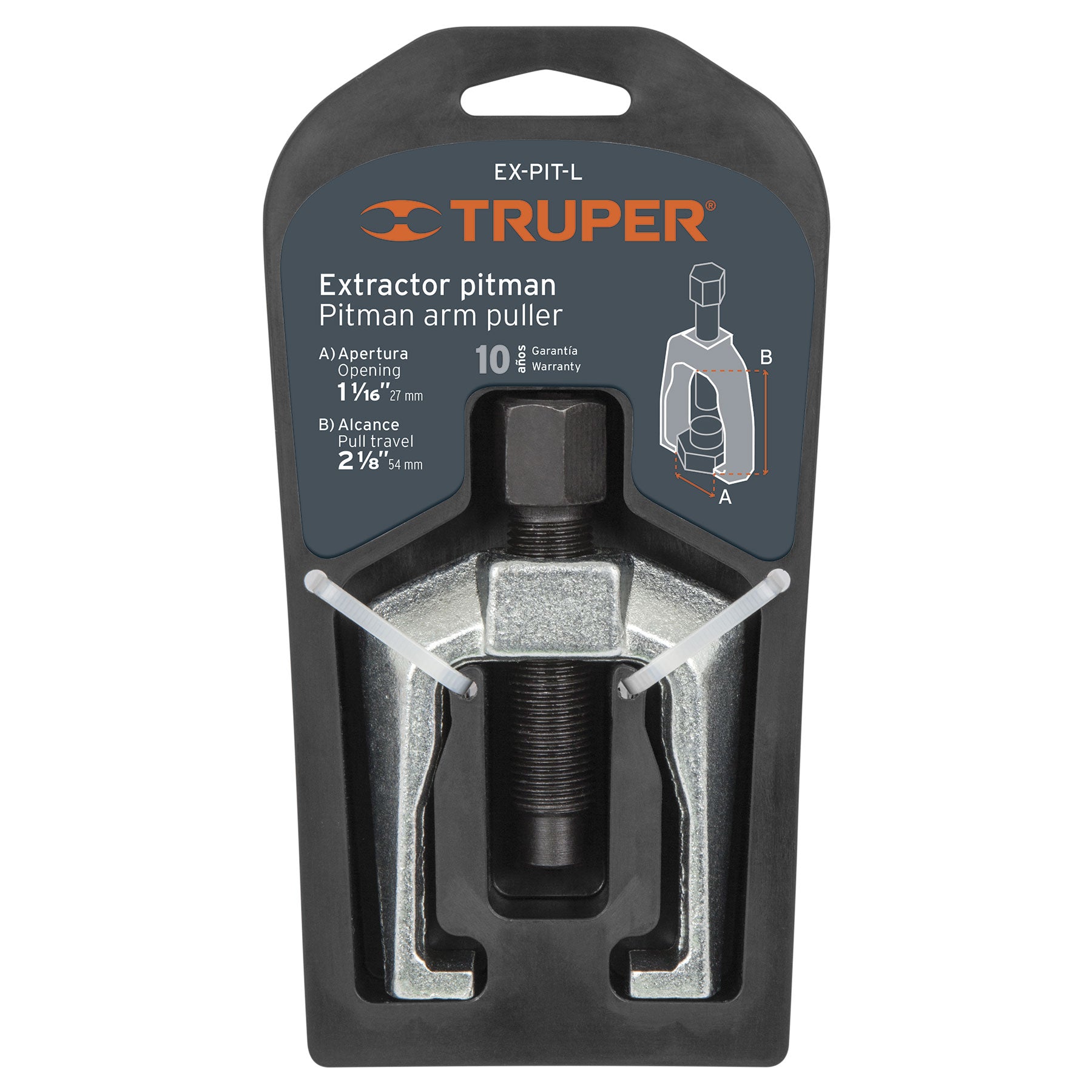 Truper EX-PIT-L Extractor Pitman, alcance 54 mm, uso ligero
