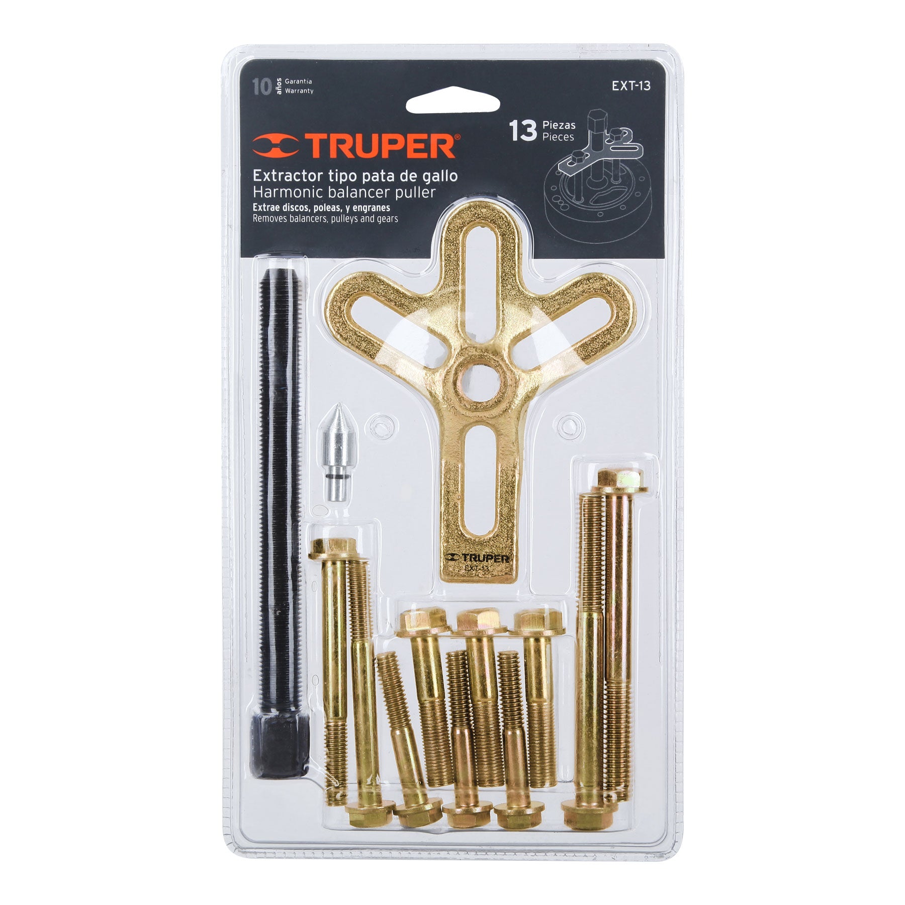 Truper EXT-13 Juego de extractor tipo pata de gallo con 13 piezas