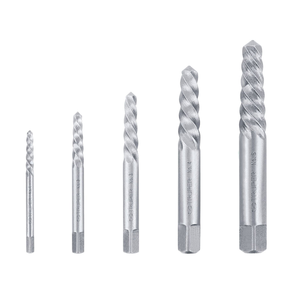 Truper EXT-5 Juego extractores de tornillos, 5 piezas