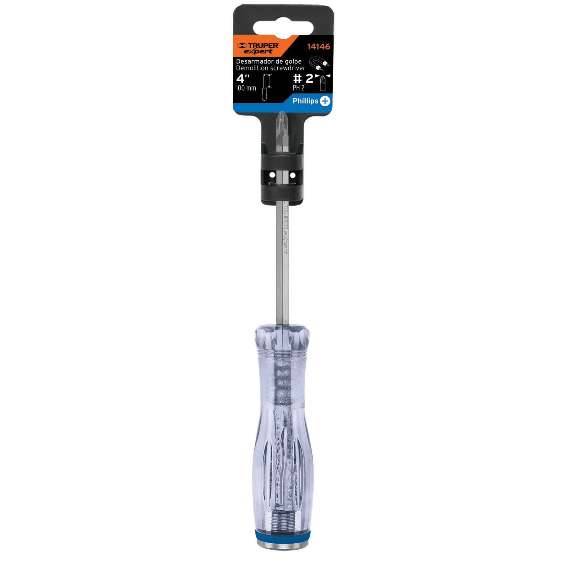 Expert GO-1/4X4C Desarmador de cruz de golpe 1/4' x 4', Truper Expert