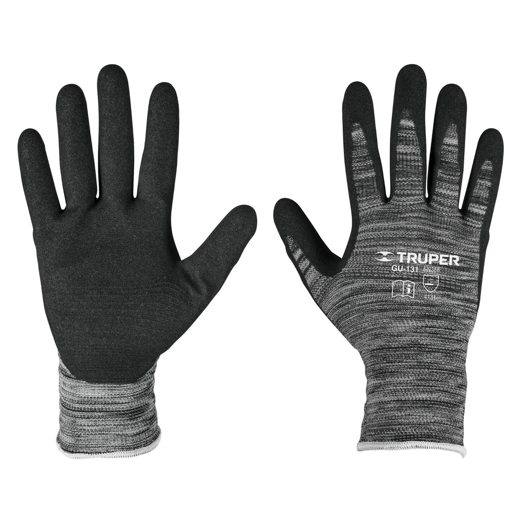 GU-131 Guantes de nylon recubiertos de nitrilo arenoso, chicos