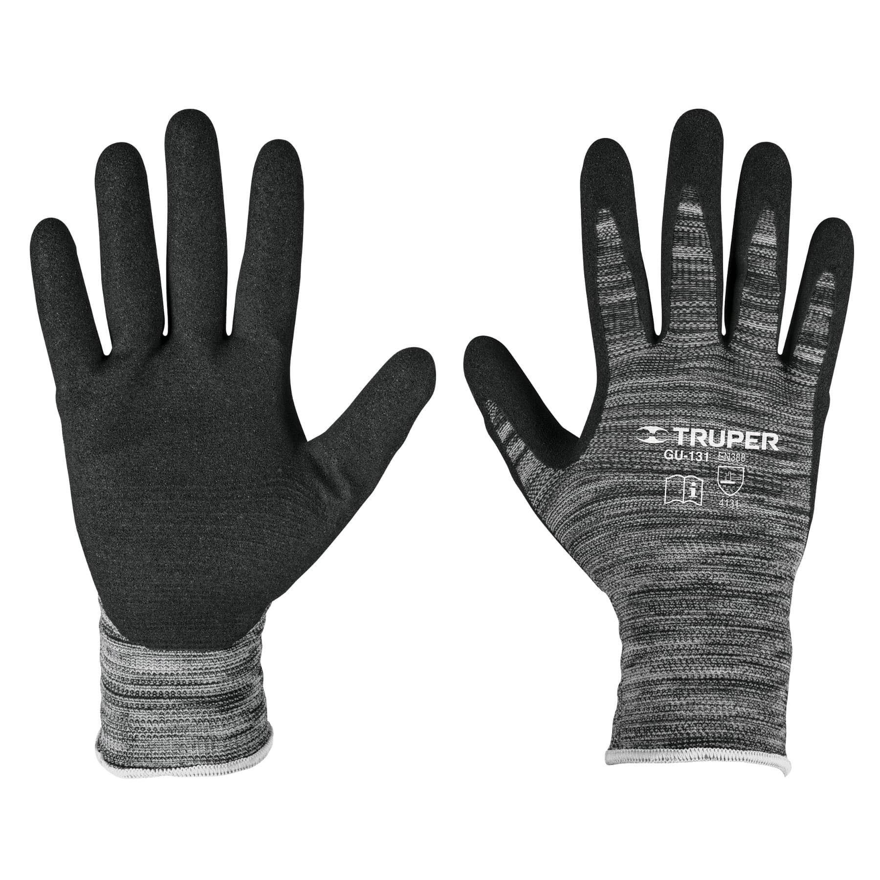 GU-131 Guantes de nylon recubiertos de nitrilo arenoso, chicos