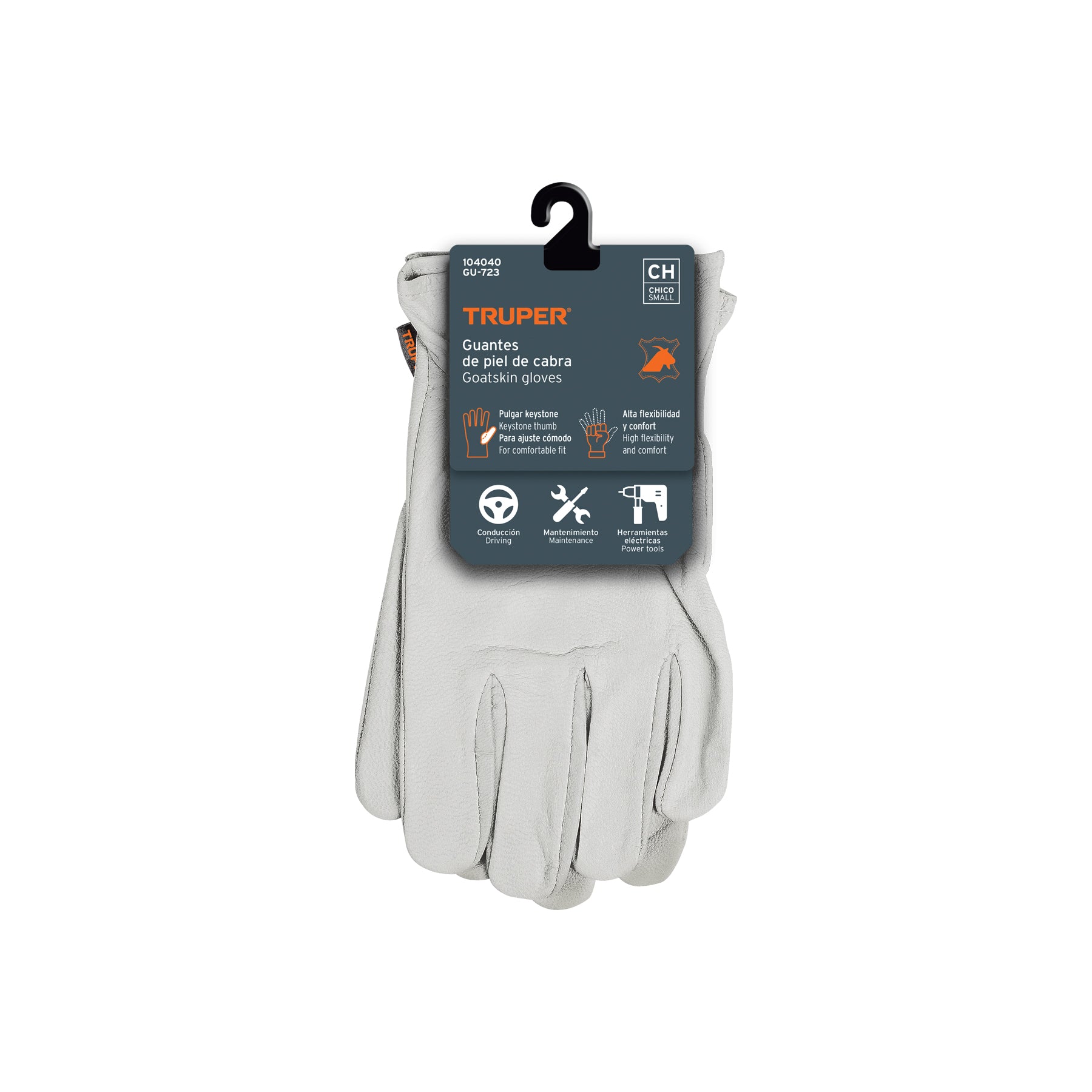 Guantes de Piel de Cabra Tipo Operador (Talla CH) - Truper GU-723