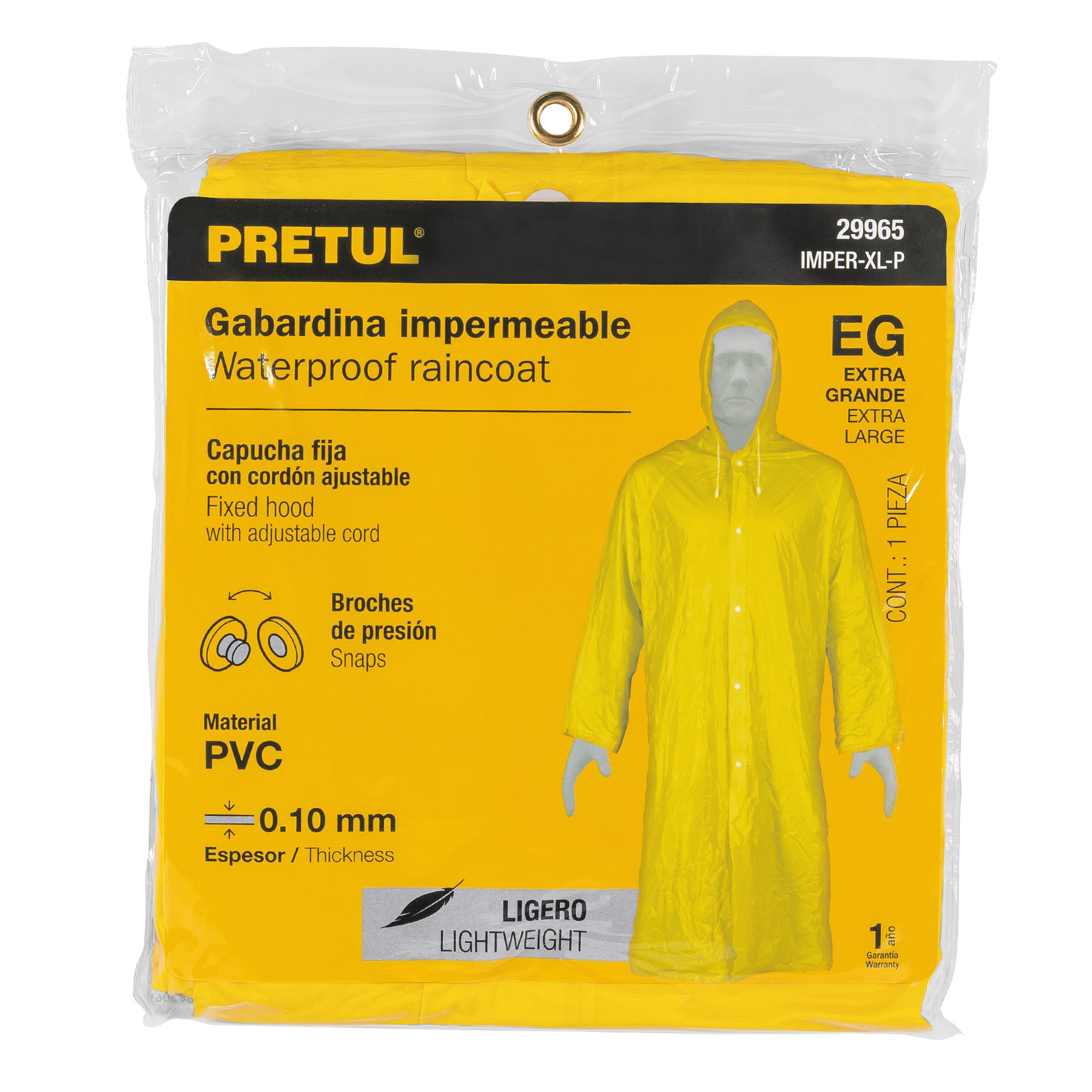 Pretul IMPER-XL-P Gabardina impermeable ligera de PVC, talla XG