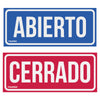 LIN-01 Letrero de señalización 'ABIERTO/CERRADO', 28 x 12 cm