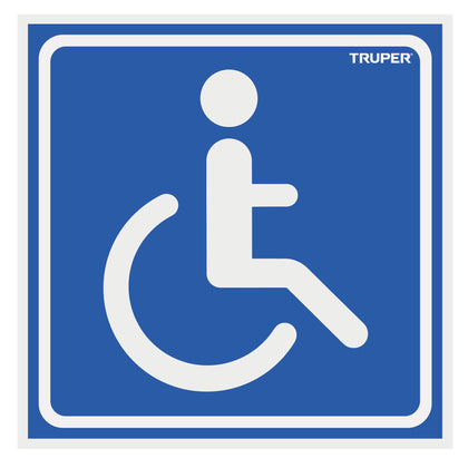 Truper LIN-11 Letrero 'Exclusivo personas con discapacidad',19x19cm