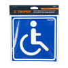Truper LIN-11 Letrero 'Exclusivo personas con discapacidad',19x19cm