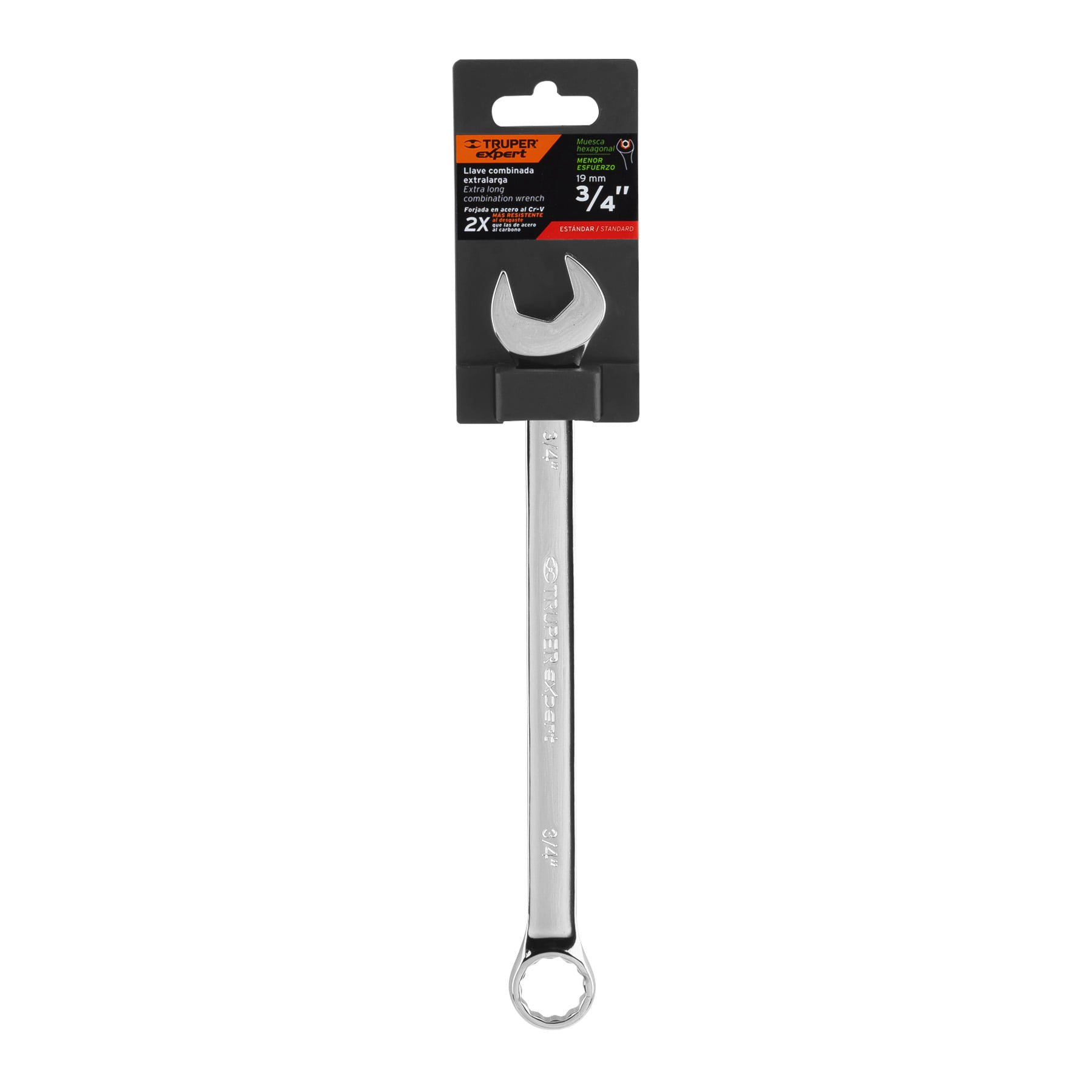 Expert LL-2024 Llave combinada extralarga 3/4' x 278 mm de largo