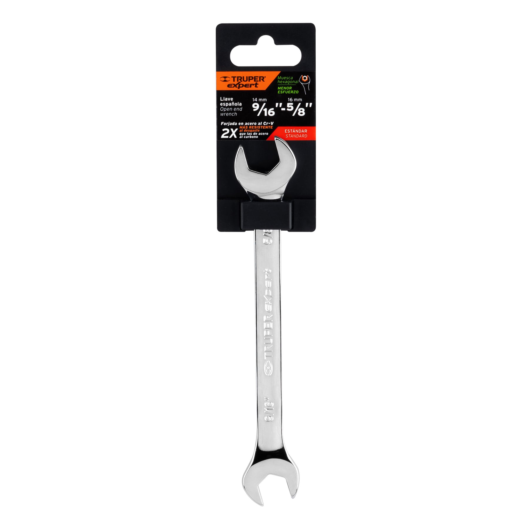 Expert LL-3030 Llave española, 9/16 x 5/8' x 185 mm