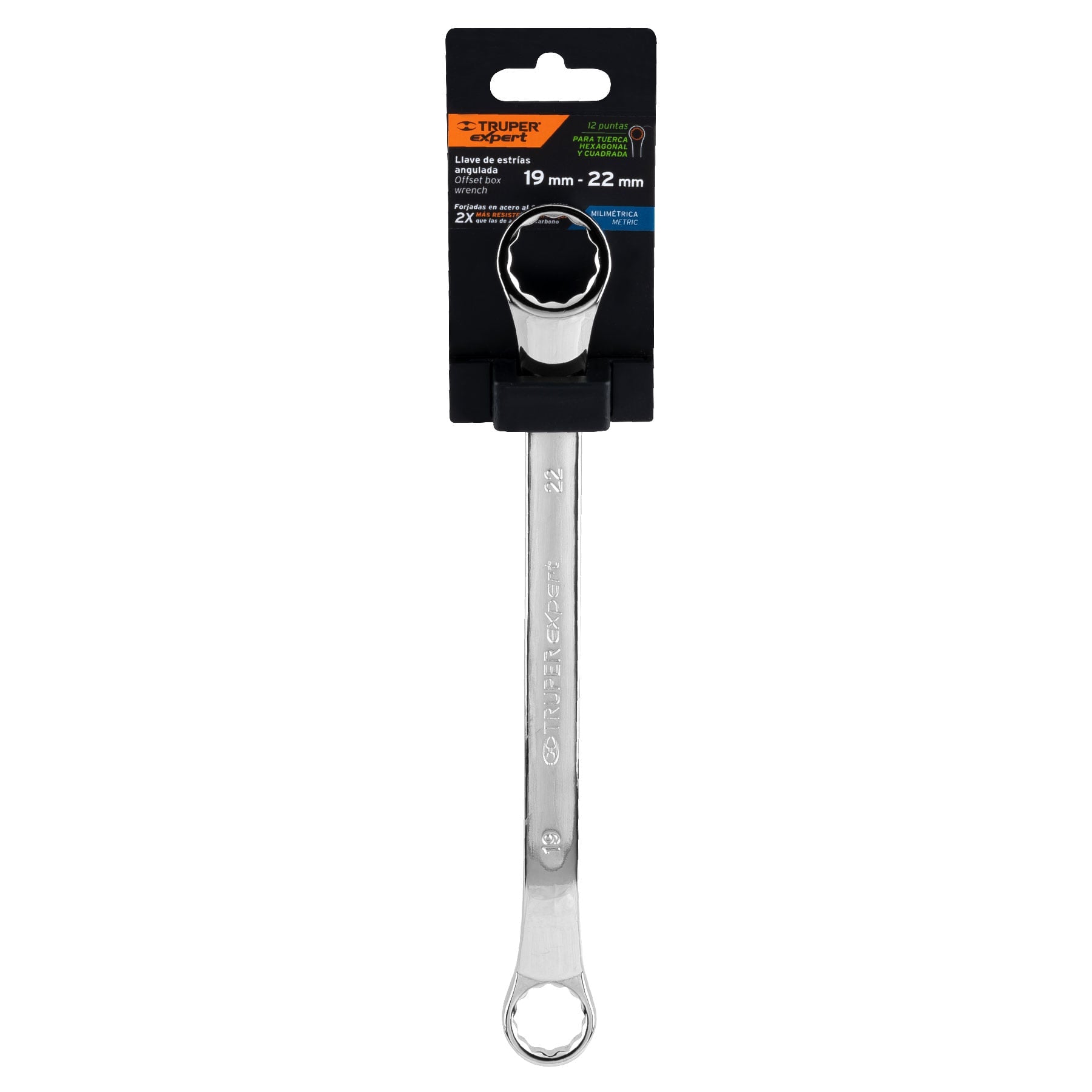 Expert LL-81922 Llave de estrías 19 x 22 x 291 mm largo, Truper Expert
