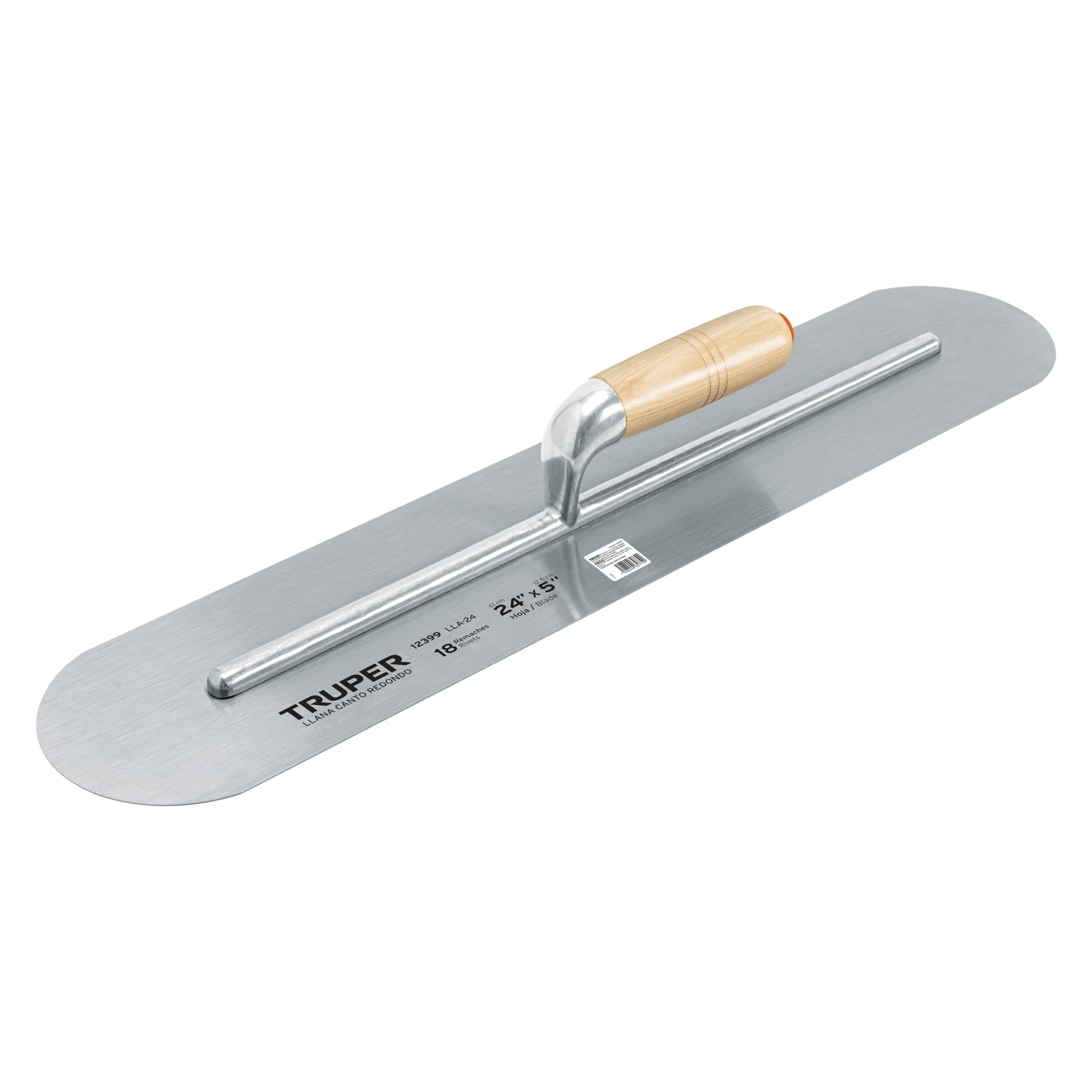 Truper LLA-24 Llana canto redondo 24' x 5' con mango de madera