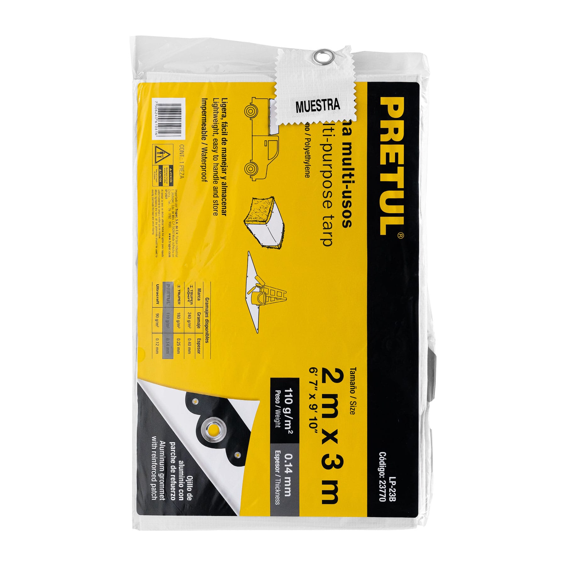 Pretul LP-23B Lona 2 x 3 m, blanca, Pretul