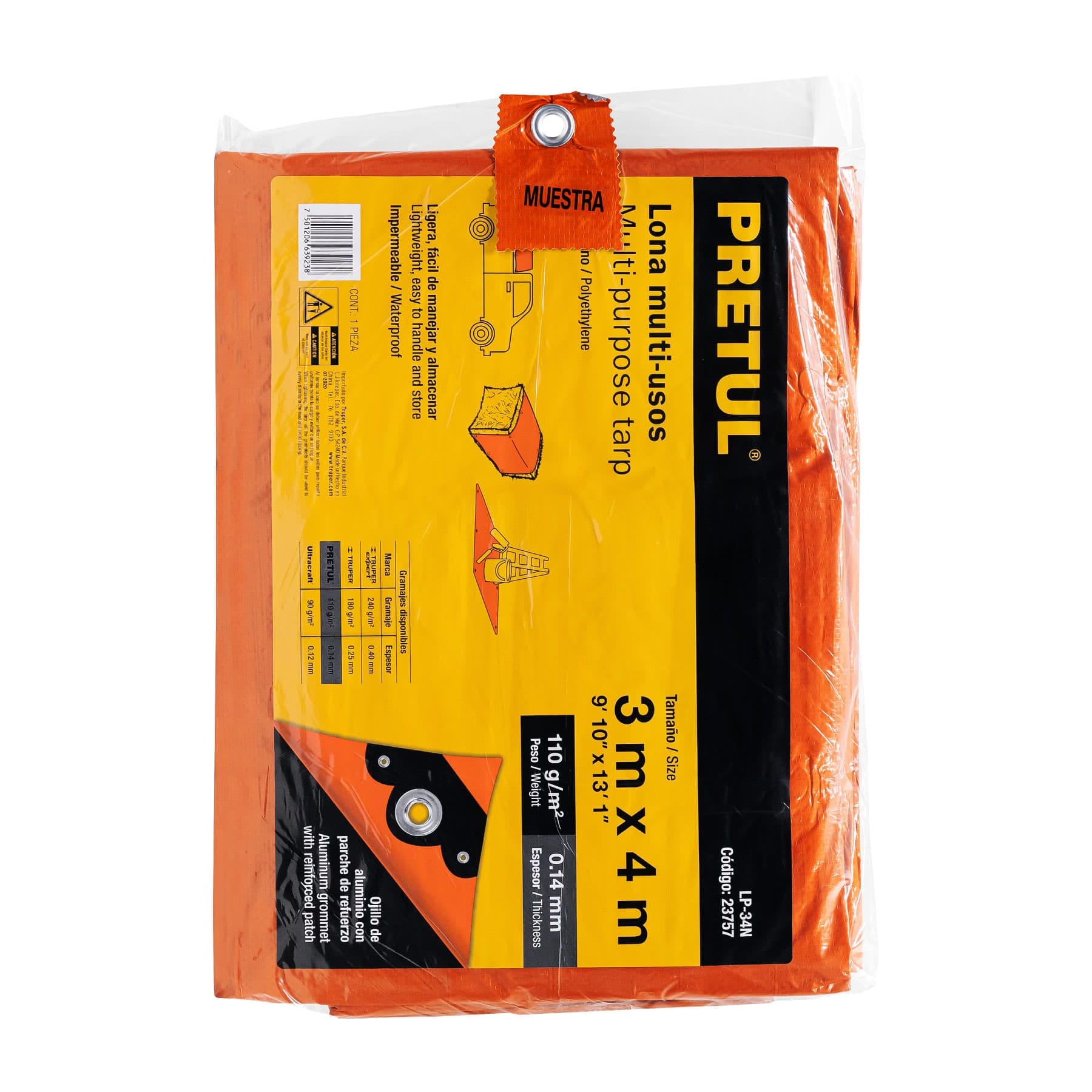 Pretul LP-34N Lona 3 x 4 m, naranja