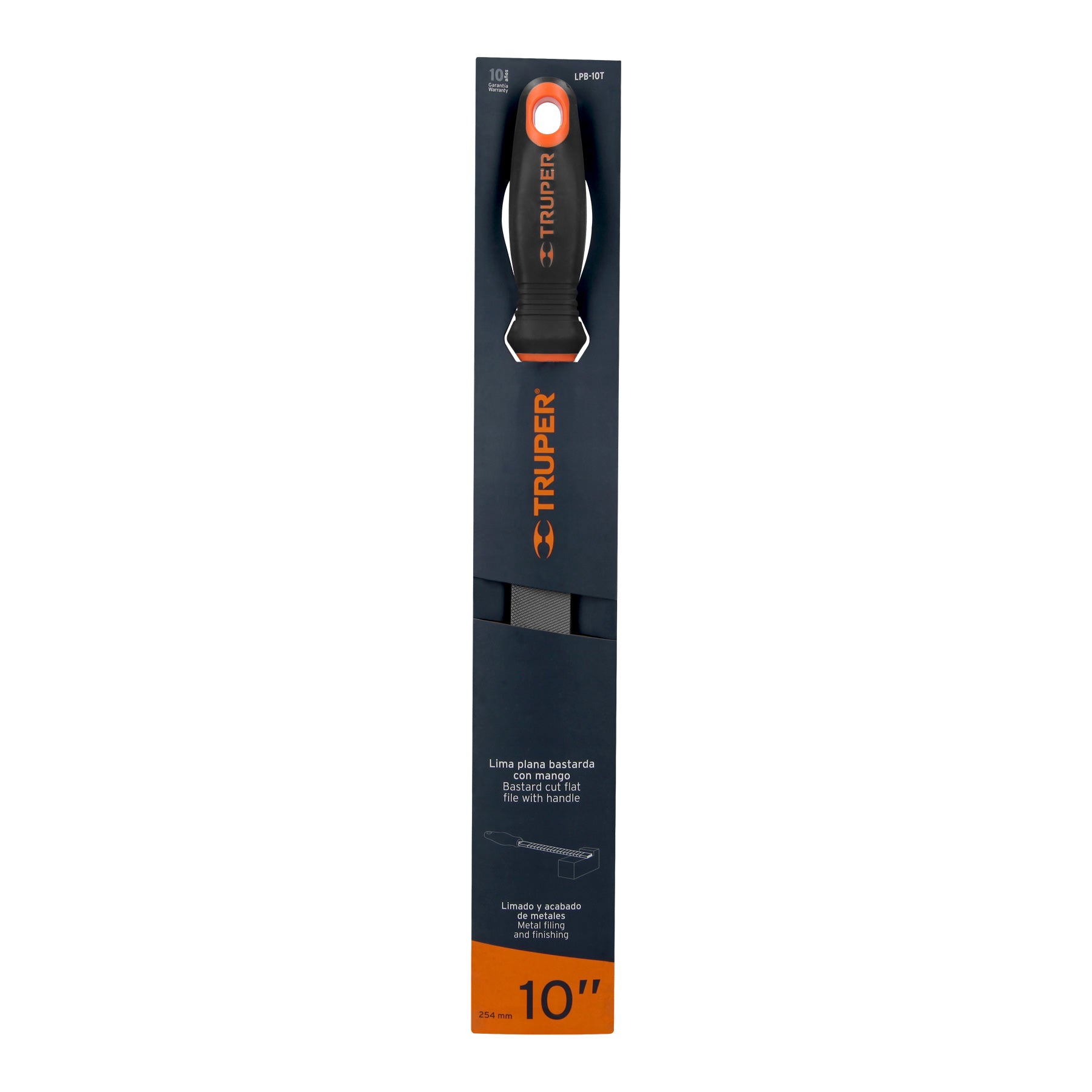 Truper LPB-10T Lima plana bastarda 10' con mango doble inyección