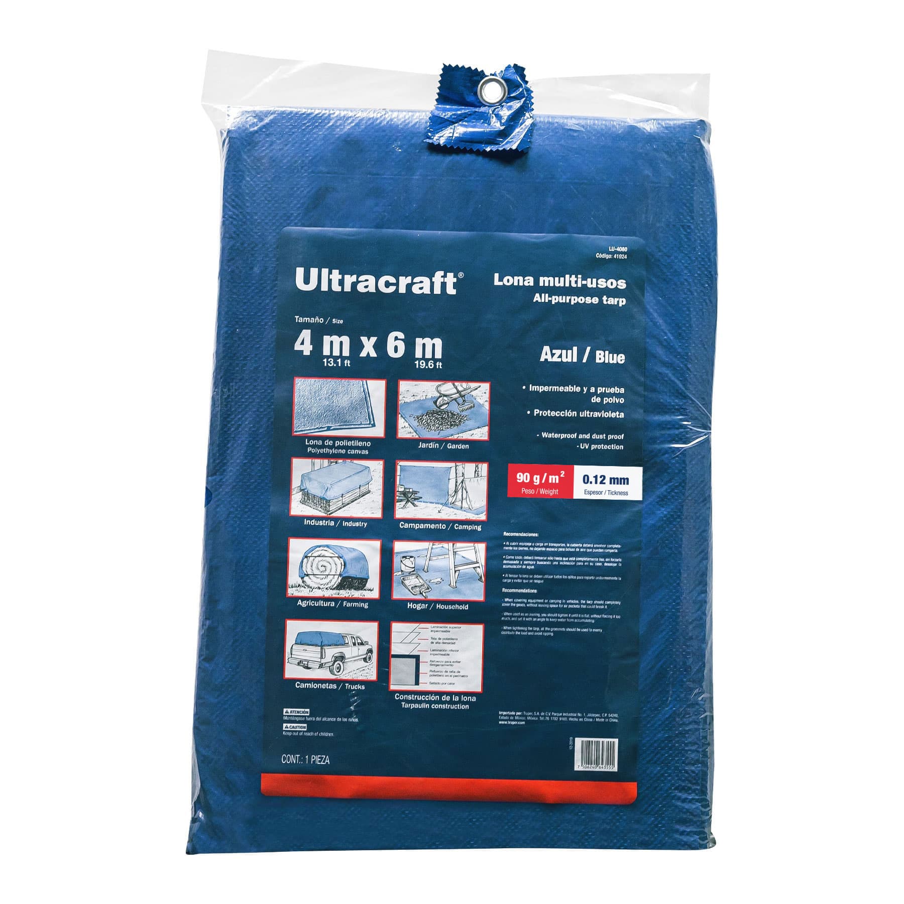 Ultracraft LU-4060 Lona 4.0 x 6.0 m, azul, Ultra