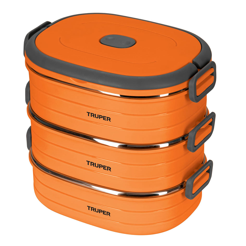 Lonchera Térmica con 3 Contenedores de Acero Inox. - Truper LUNCH-3