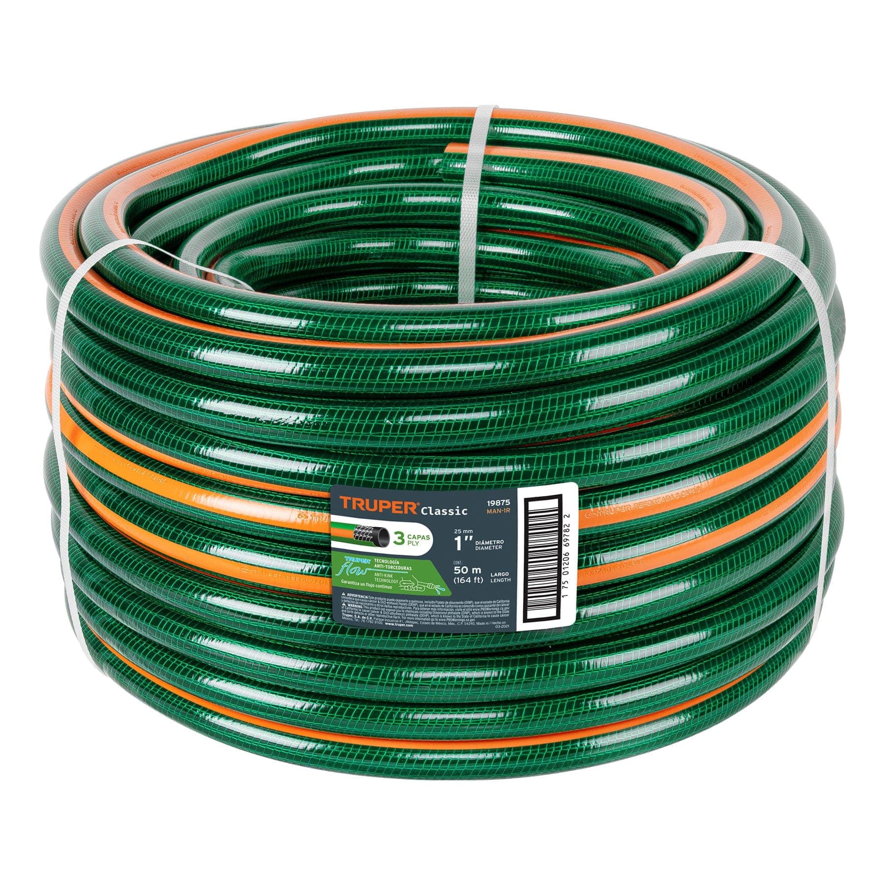 Truper MAN-1R Manguera 1" 3 capas en rollo de 50 m