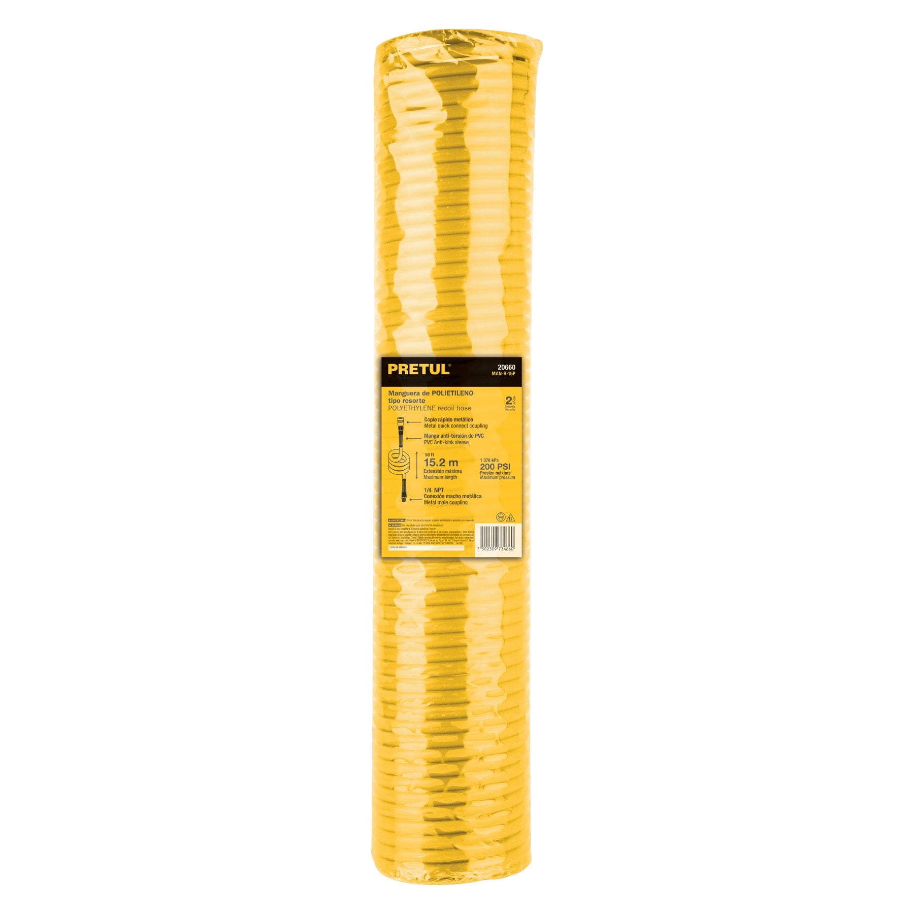 Truper MAN-R-15P Manguera tipo resorte para compresor, 15 m x 1/4'