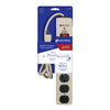 Volteck MUL-660 Multicontacto uso rudo, 6 entradas, supresor, 600 joules
