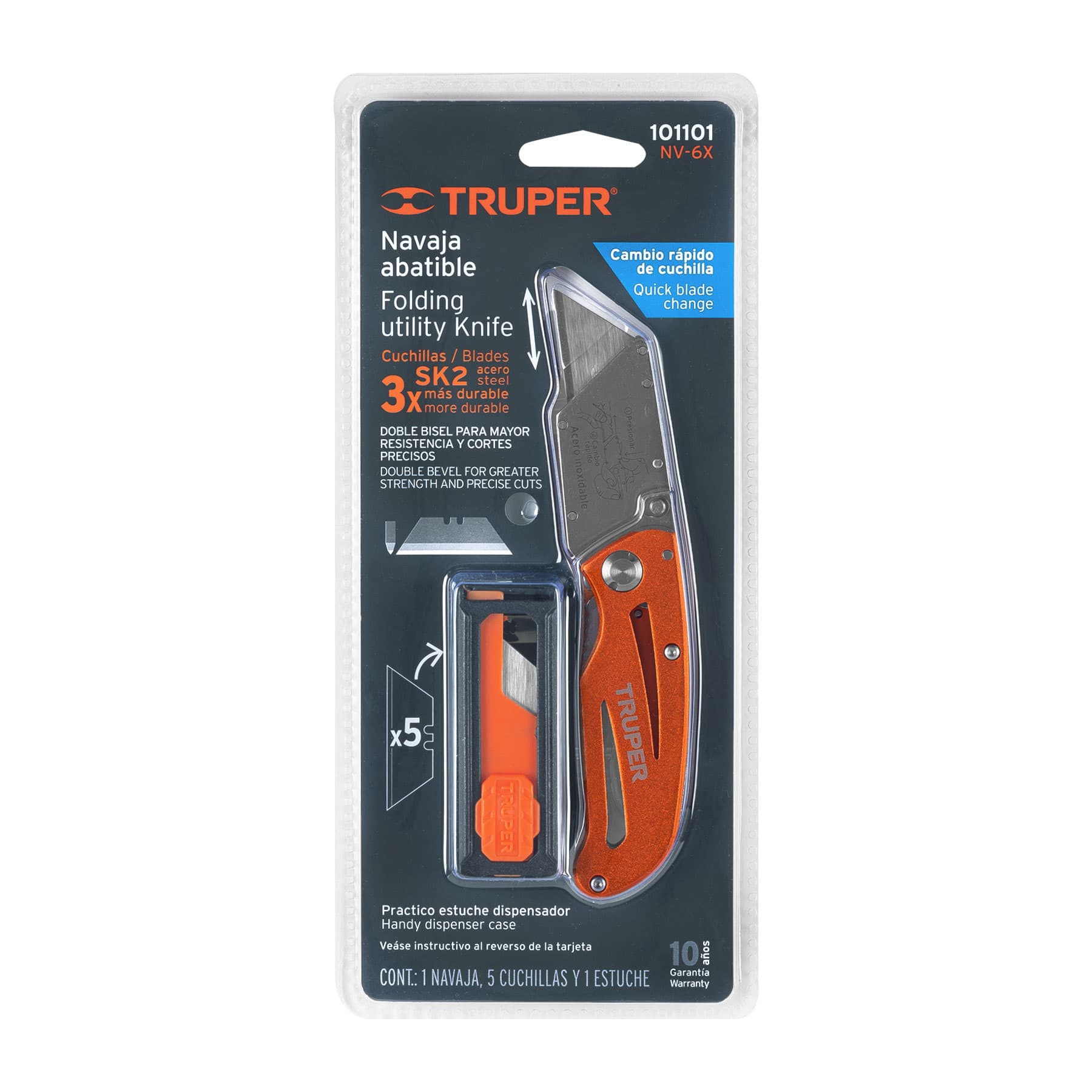 Truper NV-6X Navaja abatible 6' cuerpo de aluminio y acero inox.