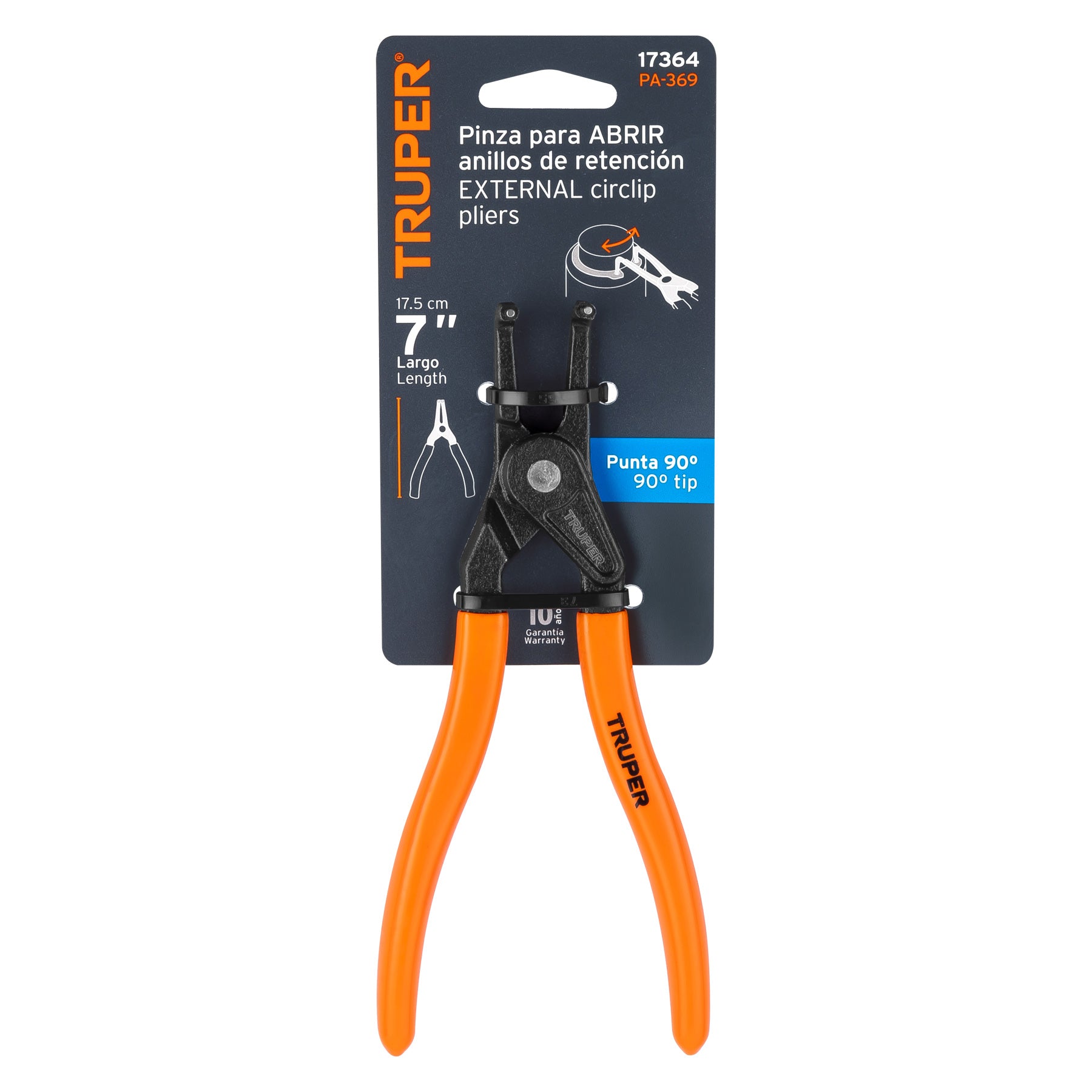 Truper PA-369 Pinza punta a 90º para abrir anillos
