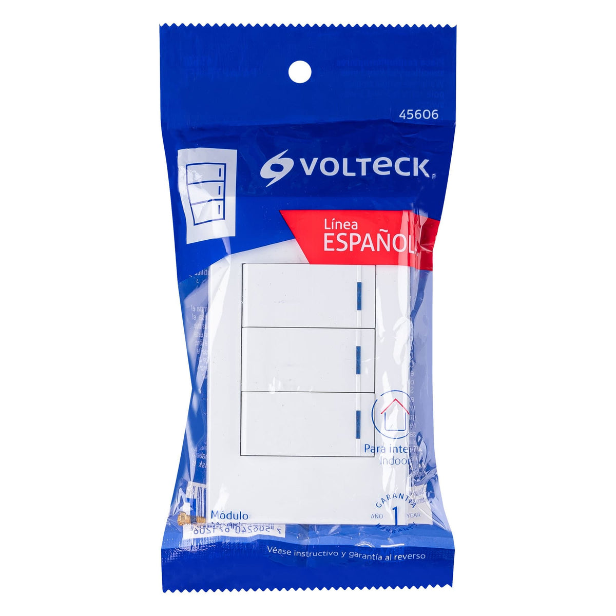 Volteck PA-APTR-EEB Placa armada 3 interruptores 1de 3vías,1 mod,Españ ...