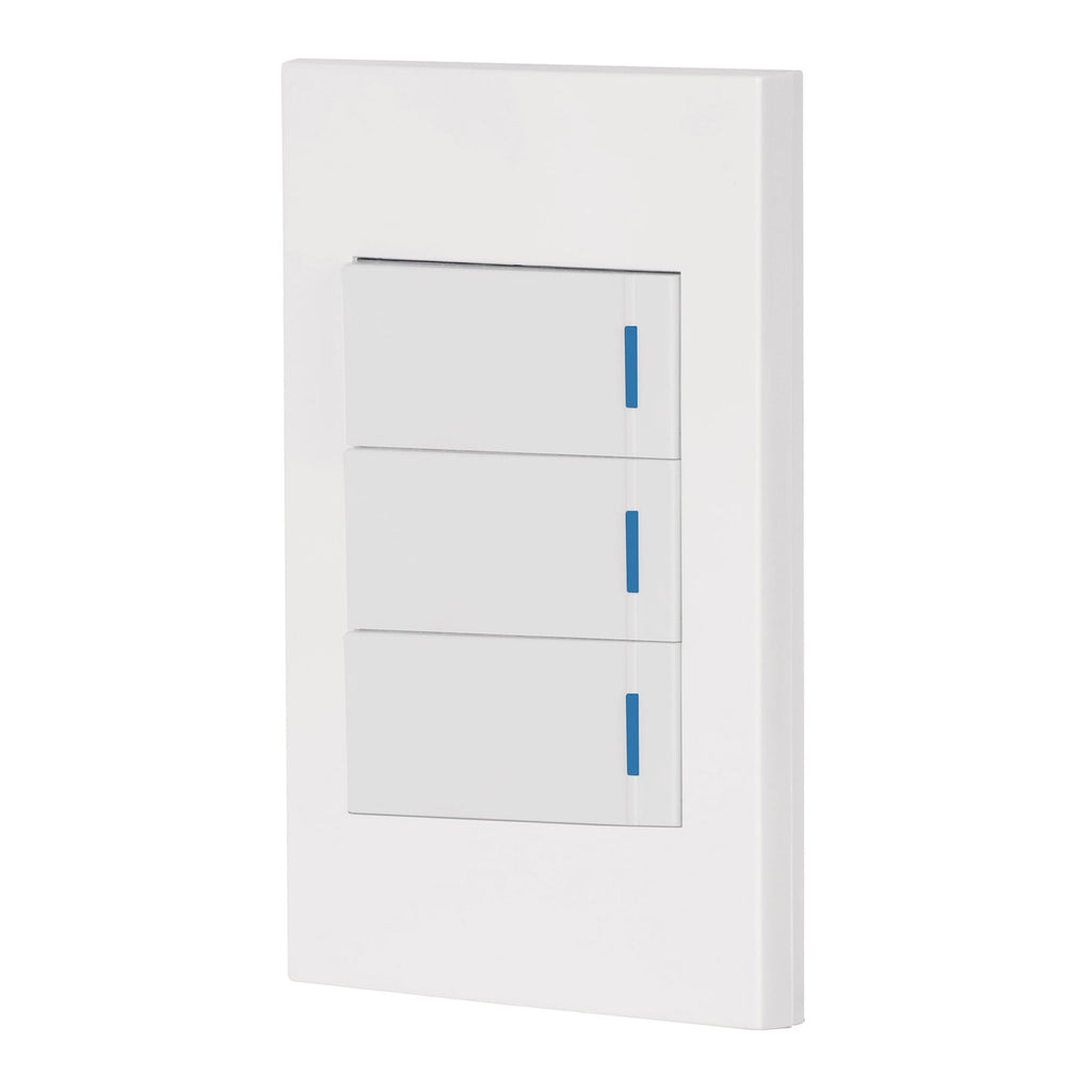 Volteck PA-APTR-EEB Placa armada 3 interruptores 1de 3vías,1 mod,Española,blanco