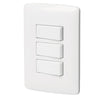 Volteck PA-APTR-EIB Placa armada 2 interruptores 1escalera blanco,línea Italiana