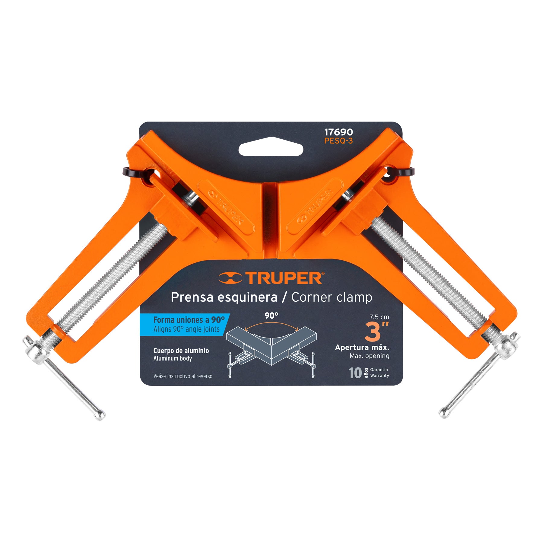 Truper PESQ-3 Prensa esquinera profesional, 3' de-aluminio