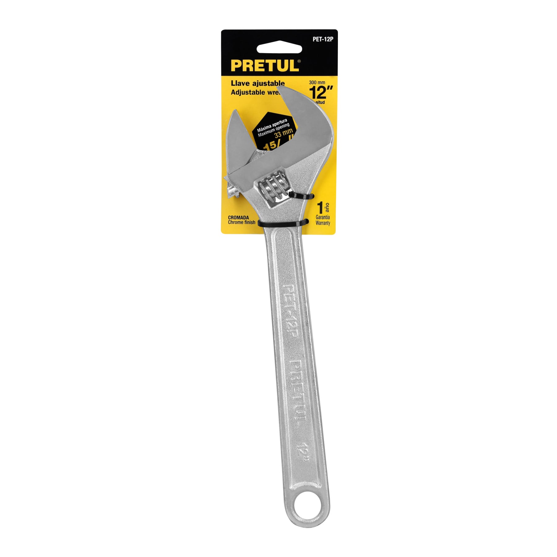 Pretul PET-12P Llave ajustable (perico) 12' cromada