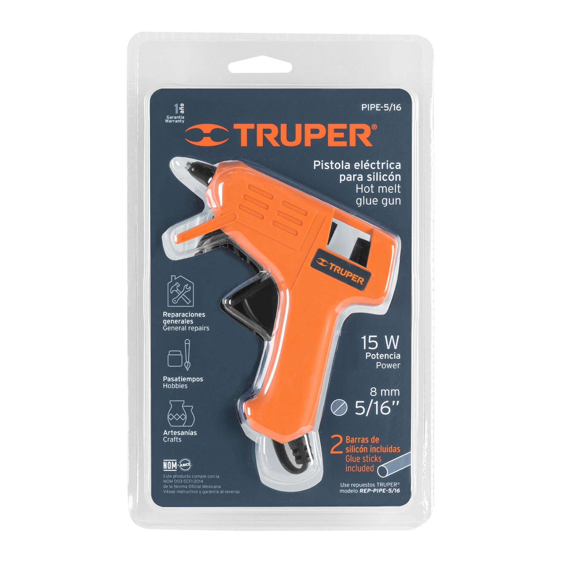Truper PIPE-5/16 Pistola eléctrica para silicón de 5/16'