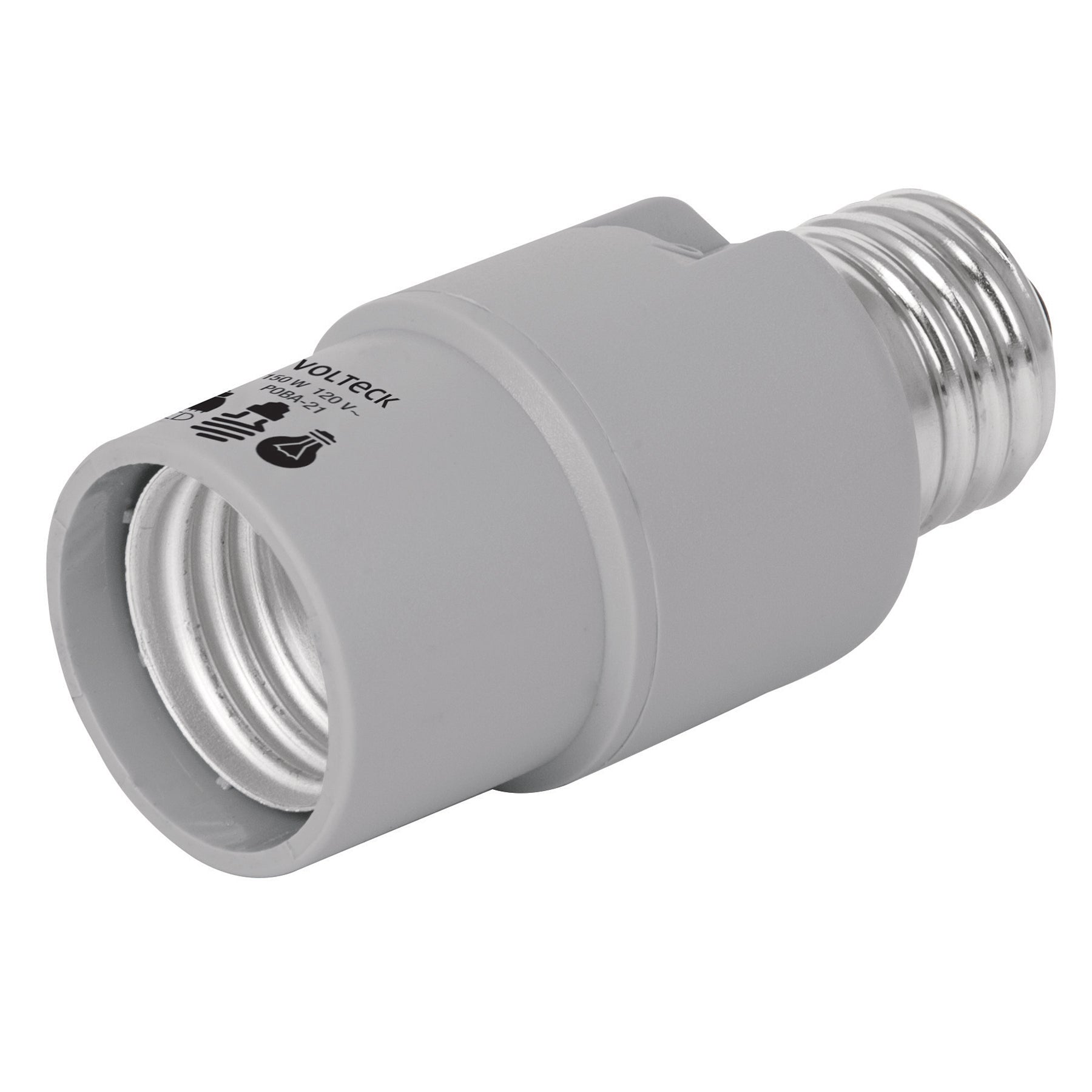 Volteck POBA-21 Portalámpara de policarbonato, con sensor de luz, 360º