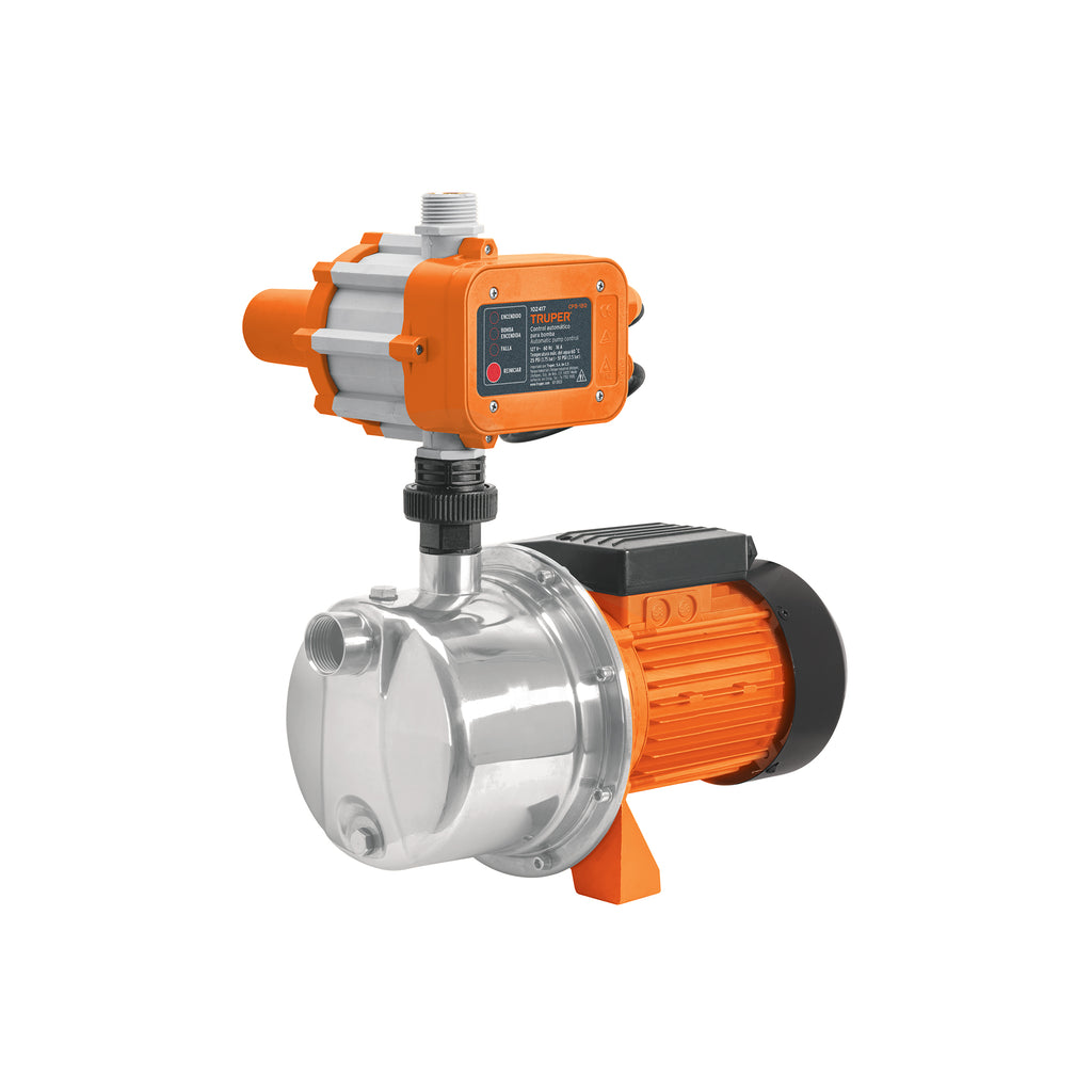 102857 PRE-1I Bomba presurizadora jet acero 1 HP con control, Truper