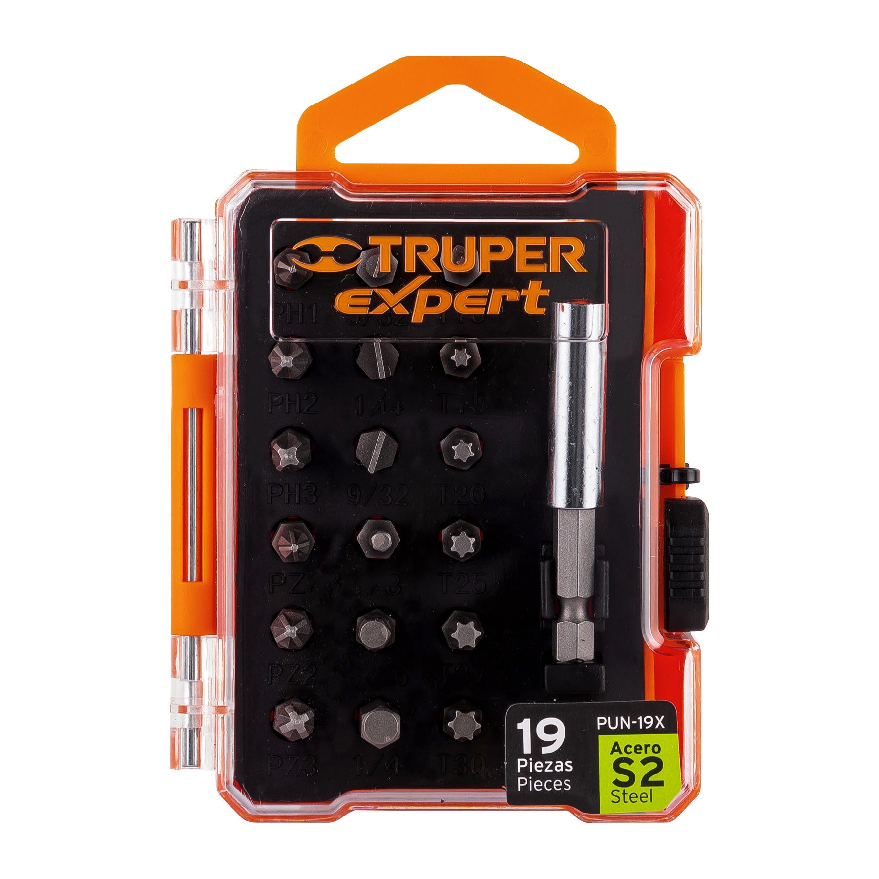 Expert PUN-19X Juego de puntas mixtas, 1', 19 piezas, Truper Expert