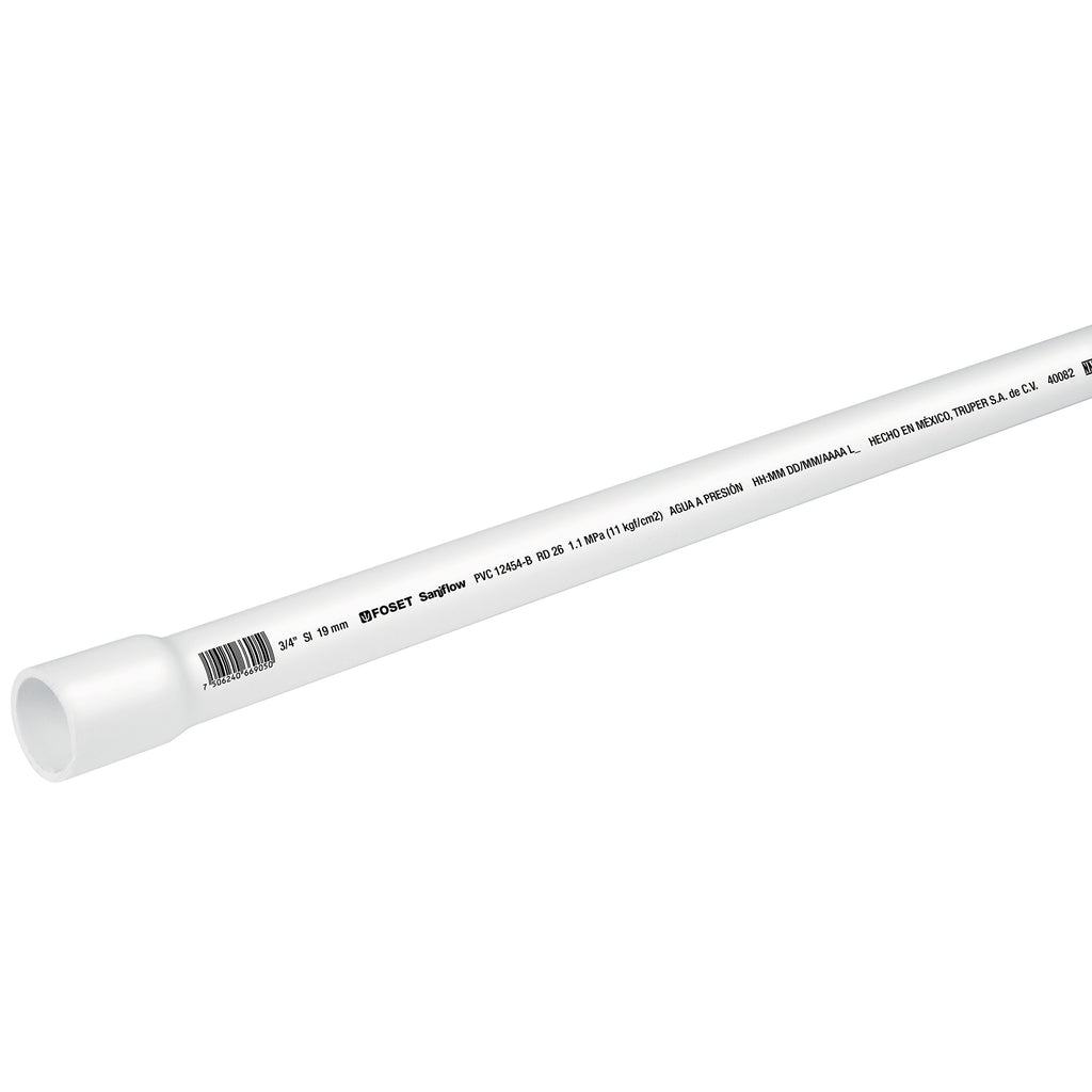 Foset PVC-102 Envoltorio de 5 tubos hidráulicos PVC, 3/4', RD 26, 3 metros