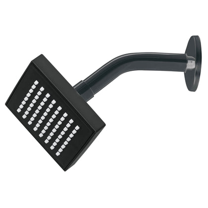 Foset R-403M Regadera cuadrada ABS 4' acabado negro mate con brazo, Foset