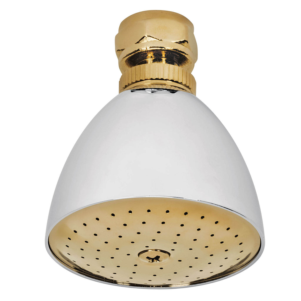 Foset R-509SG Regadera cónica 2-1/2' cromo-oro sin brazo, Foset Aqua