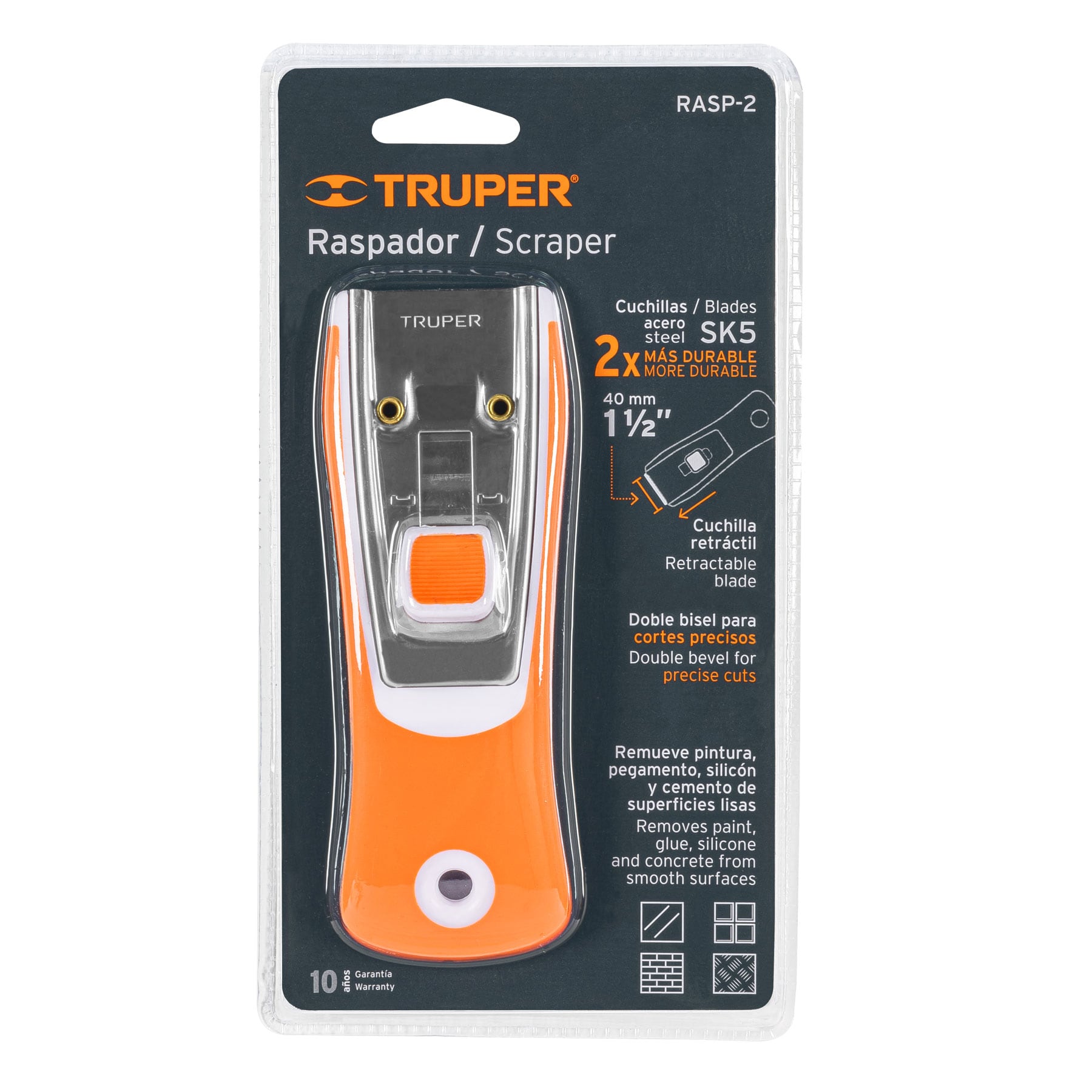 Truper RASP-2 Raspador con navaja de 1-1/2', mango ergonómico
