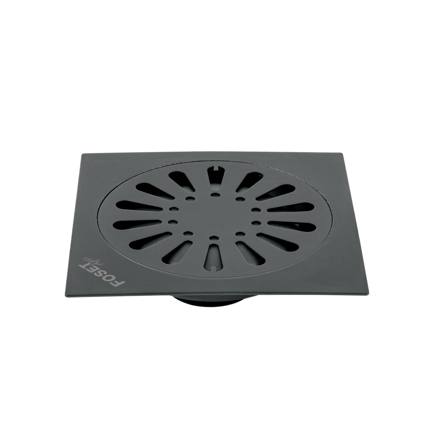 45474 Resumidero cuadrado 6'x 6', acero inoxidable, negro, gota