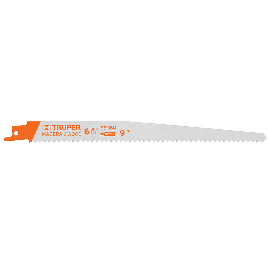 Truper SE-96M Segueta sierra sable, 9', 6 DPP, cónica para madera, 2 pzas