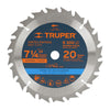 Truper ST-720 Disco sierra 7- 1/4' para madera, 20 dientes centro 5/8'