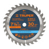 Truper ST-730 Disco sierra 7- 1/4' para madera, 30 dientes centro 5/8'