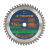 Truper ST-748 Disco sierra p/plástico 7-1/4',-48-dientes,-centro-5/8'