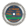Truper ST-748 Disco sierra p/plástico 7-1/4',-48-dientes,-centro-5/8'