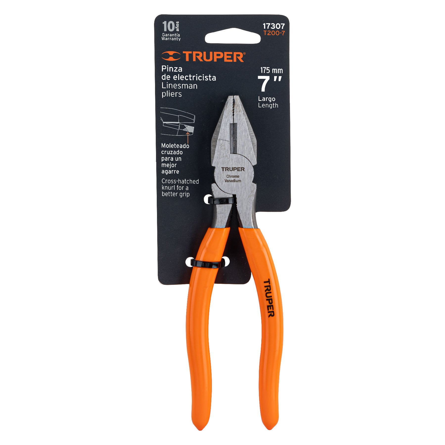 Truper T200-7 Pinza para electricista 7' mango de PVC